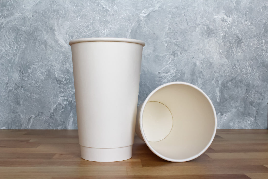 16oz White Paper Hot Cup (500pcs) | Double Wall Insulation