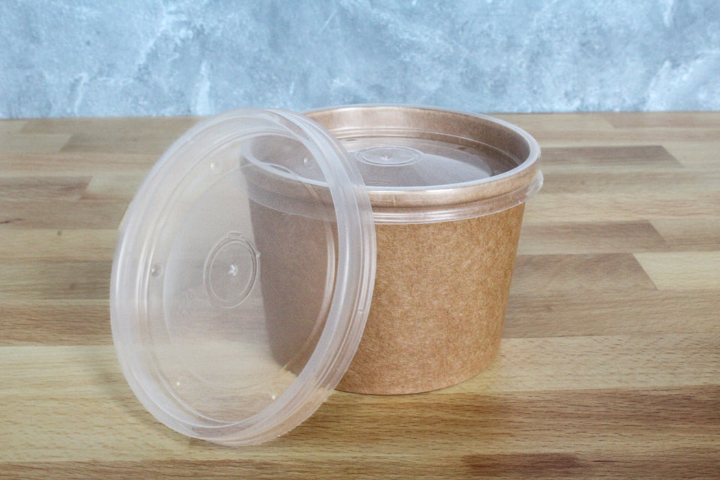 Clear Lid for Kraft Paper Soup Container (500pcs) | For 8oz/12oz/16oz
