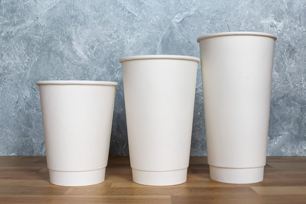 16oz White Paper Hot Cup (500pcs) | Double Wall Insulation