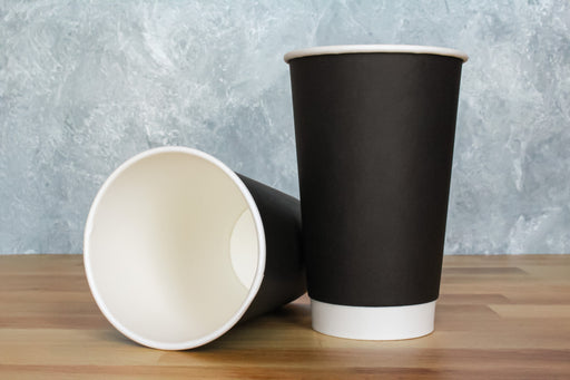 16oz double wall black paper hot cup 