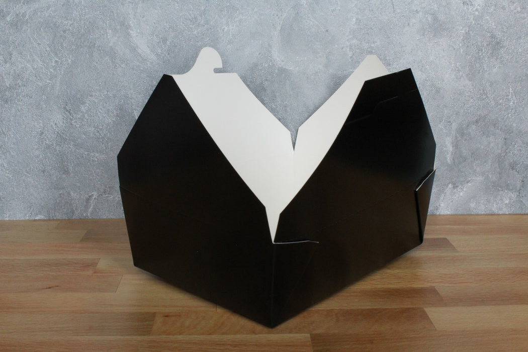 Black Paper Food Container (200pcs) | To-Go Box | Black Biobox 3 | Disposable