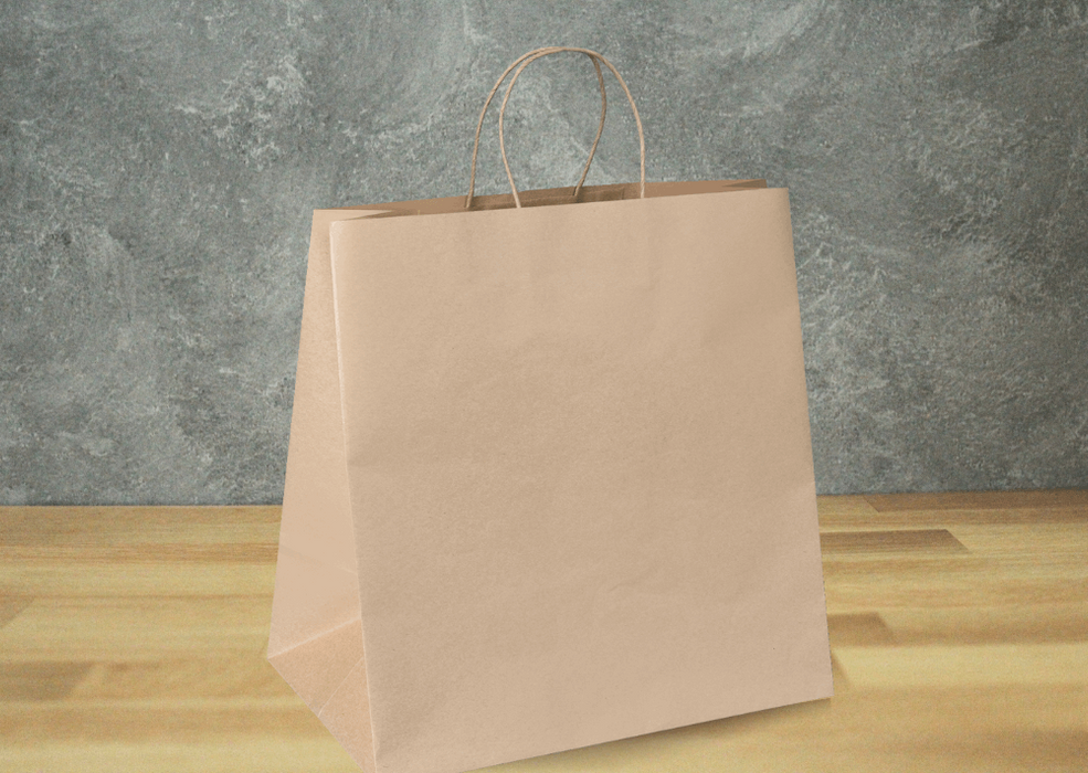 Large Kraft Paper Bag 250pcs 12 x 12 x 7 Sturdy Twist Handle This Element Inc