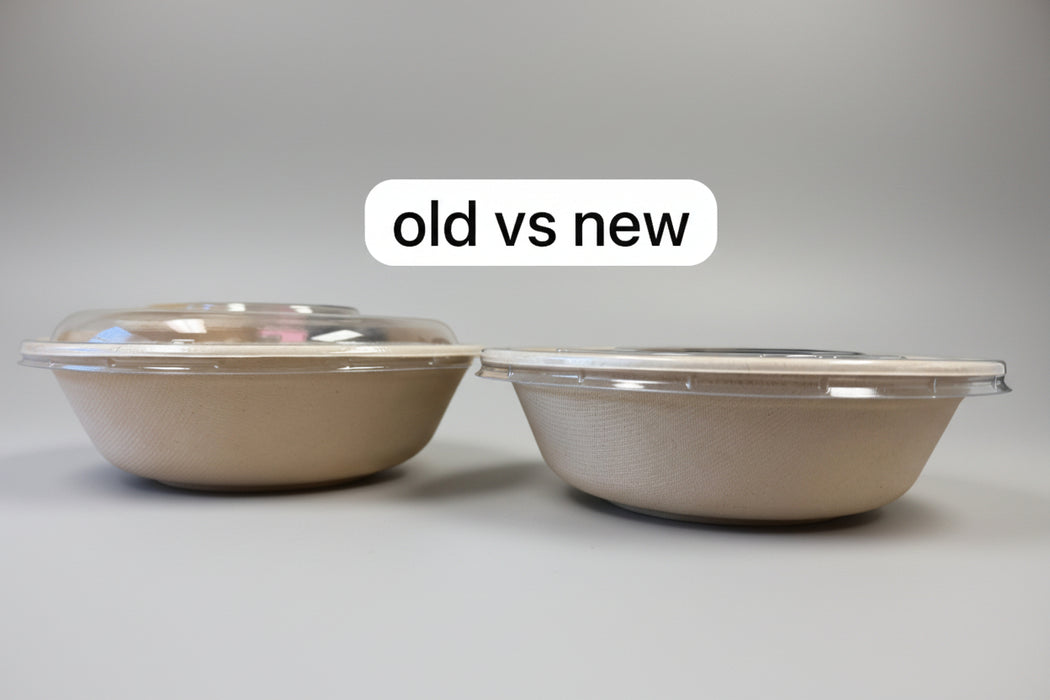 Clear Flat Lid for 24/32oz Round Fiber Bowl (500pcs) | PET Lid | Leak-Proof