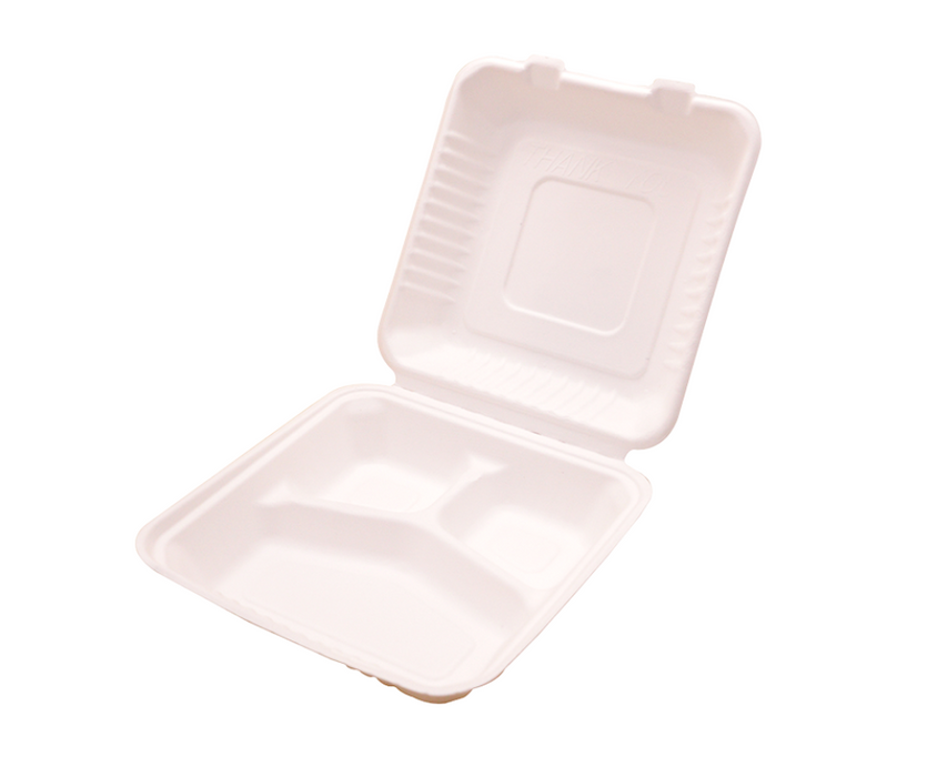 Fiber Clamshell Containers 8 x 8 x 3